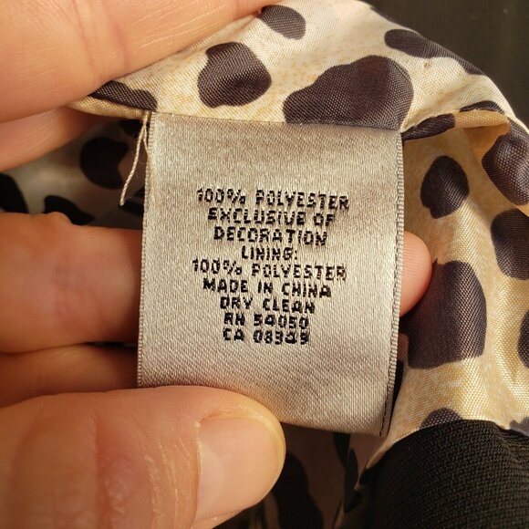 Kasper New Women's Blazer Black Sz. 10 Jewel Collar Animal Print Business Office - Picture 7 of 8